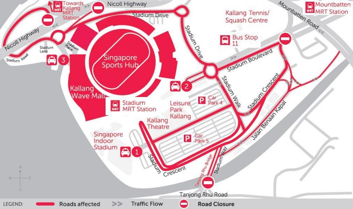 карта на Сингапур спортски центар
