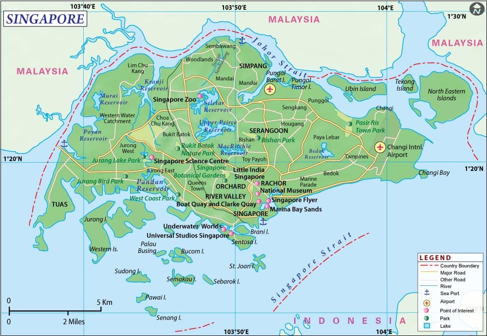 карта на Singapore city