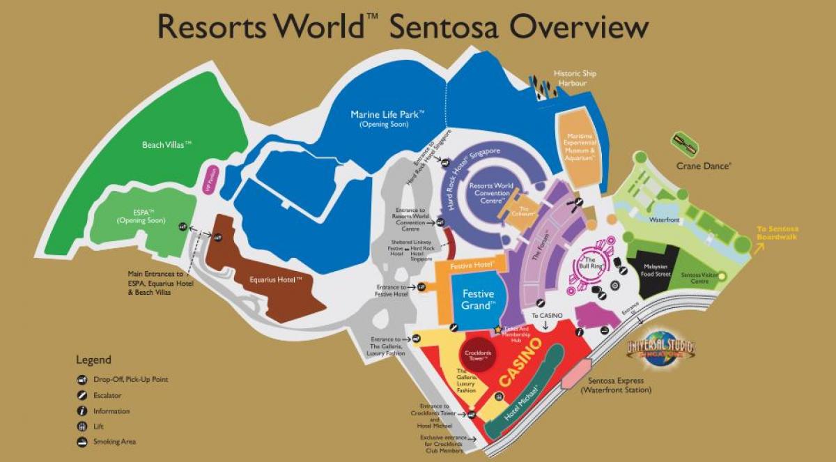 Одморалишта World Sentosa мапа