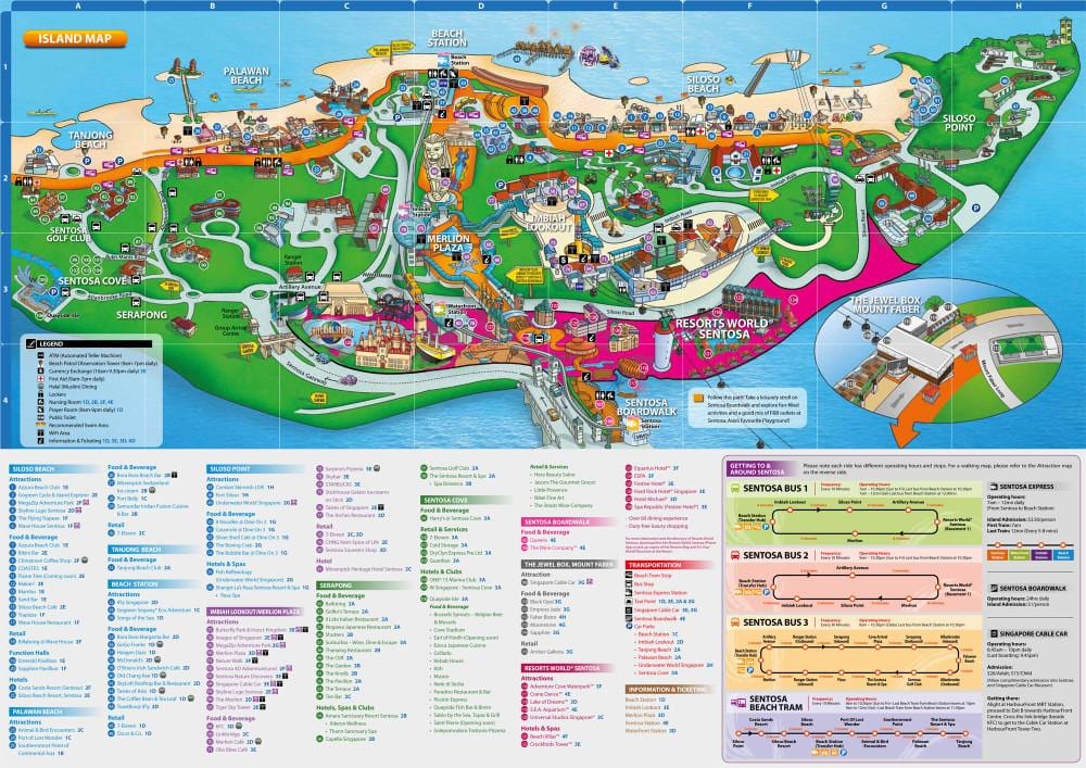 sentosa атракции на мапата