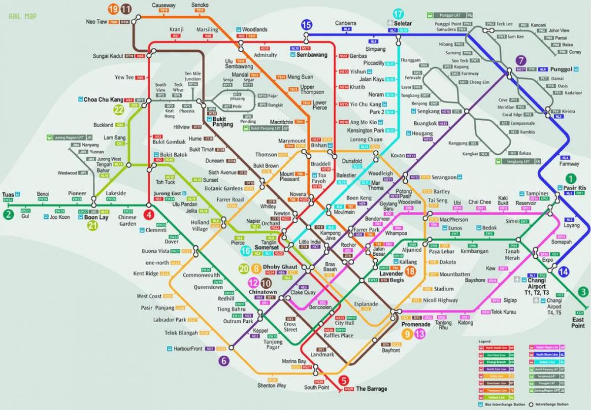 smrt Сингапур мапа