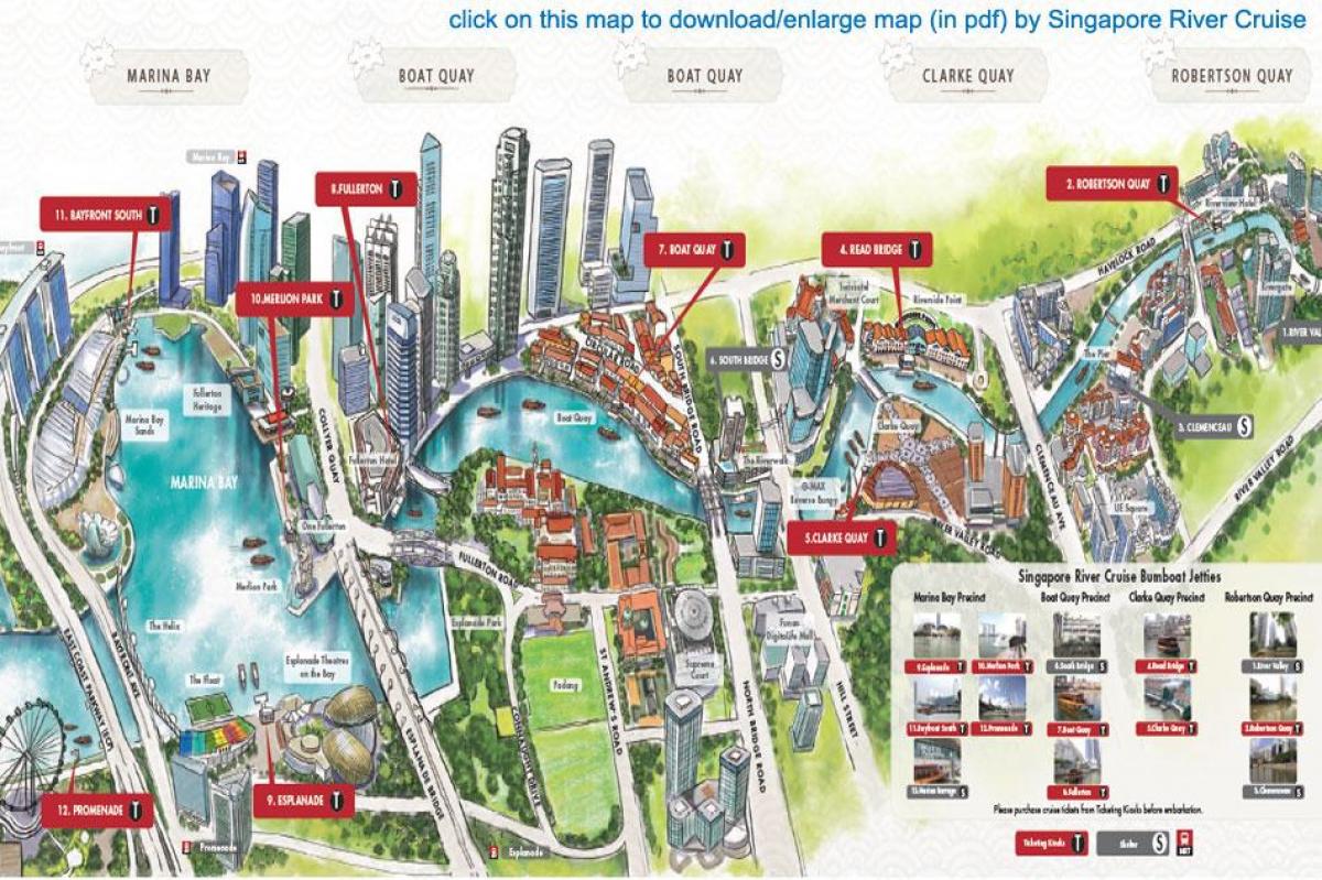 карта на Сингапур Реката Крстарење