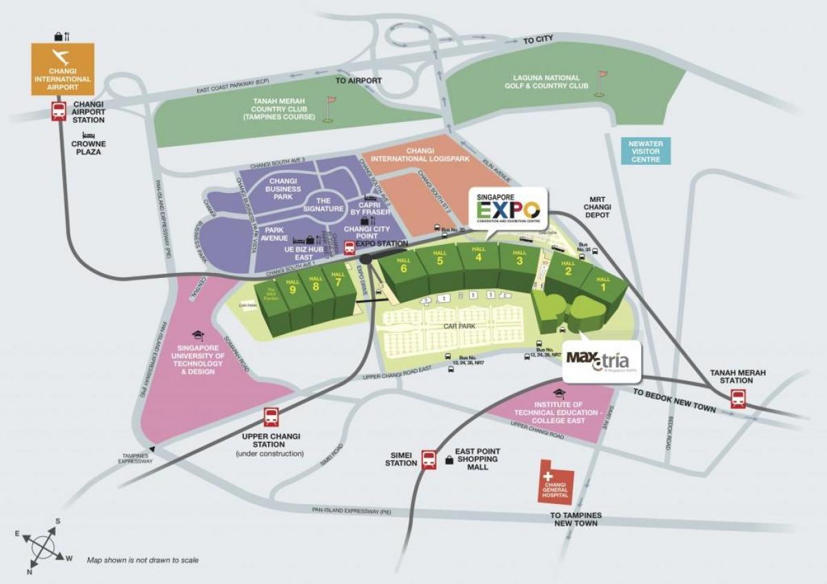 карта на Сингапур експо