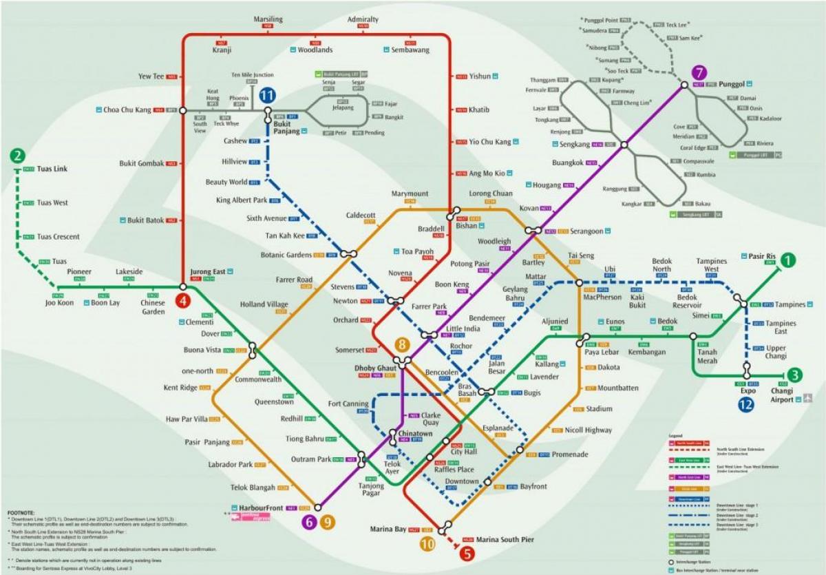 карта на Сингапур железнички