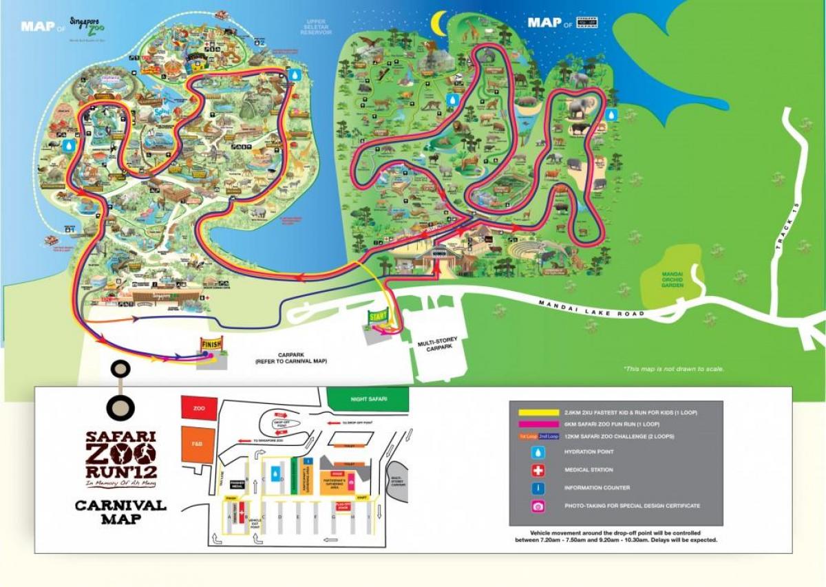 мапа на зоолошката градина Сингапур