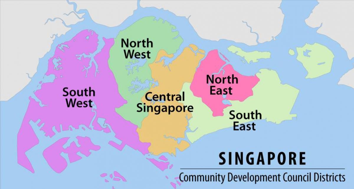 карта на Сингапур регионот