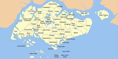 Карта на Сингапур земја