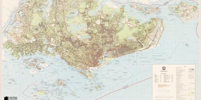 Карта на Сингапур топографски