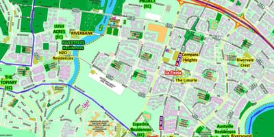 Карта на Sengkang Сингапур